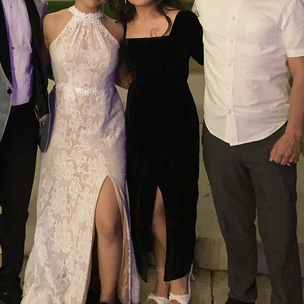 WAYF Black velvet dress